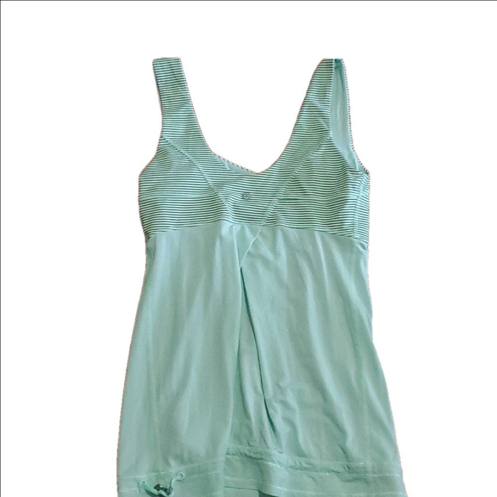 Lululemon Tame Me Green And Black Stripe Tank top size 4